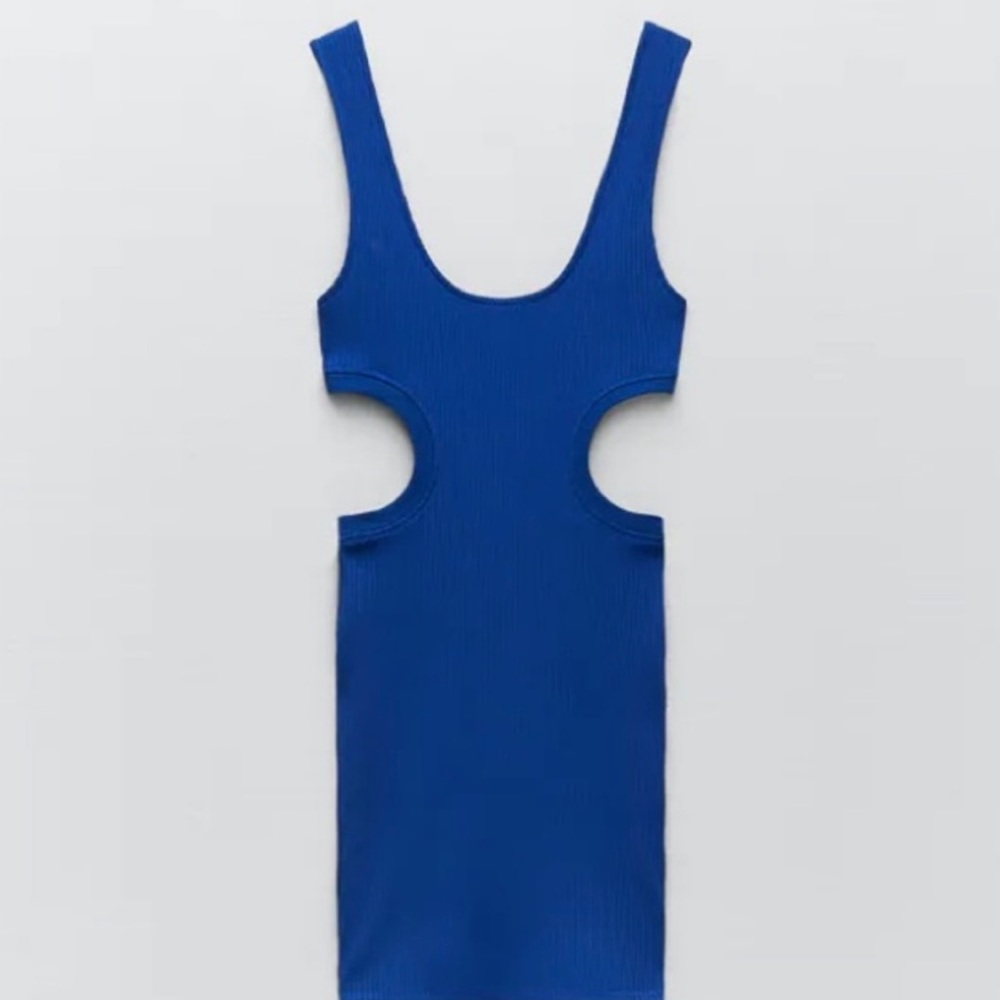Zara Blue Cut Out Mini Dress